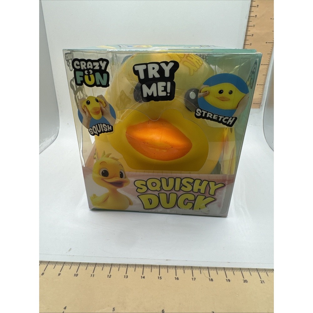 Crazy Fun Squishy Duck Yellow Stretchable Squeezable Sensory Toy 9208830 New